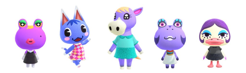 purple animal crossing villagers