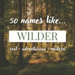 Names Like Wilder (Cool, Adventurous & Modern)