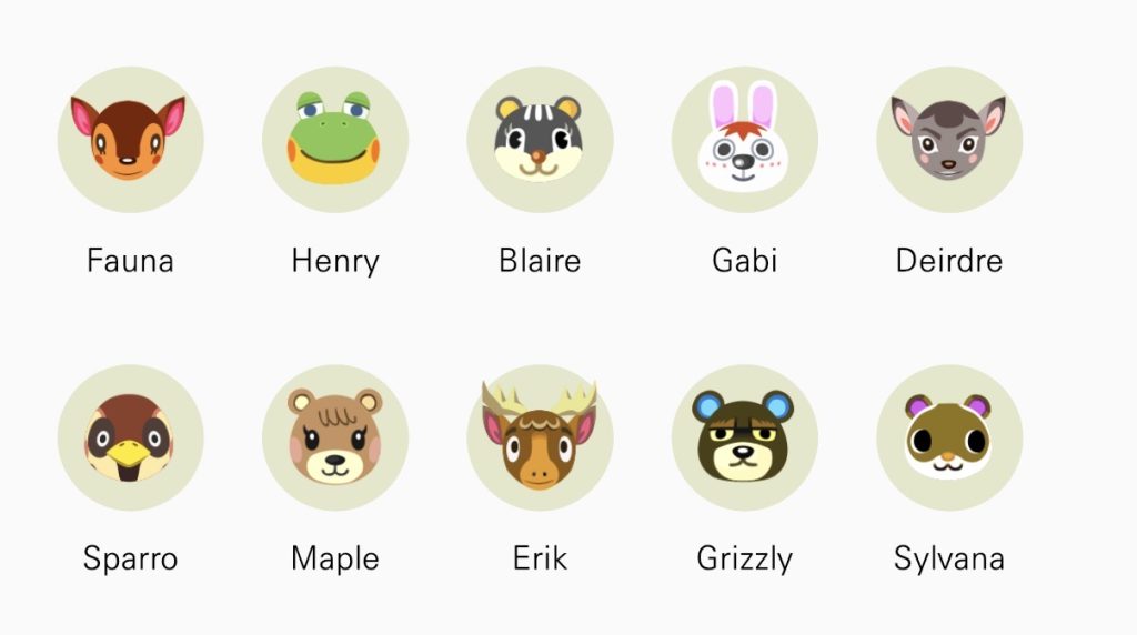 Forestcore Island Villager Lineup