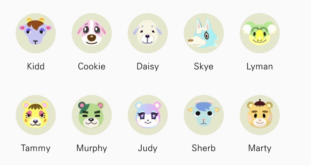 Pastel Island Villager Lineup