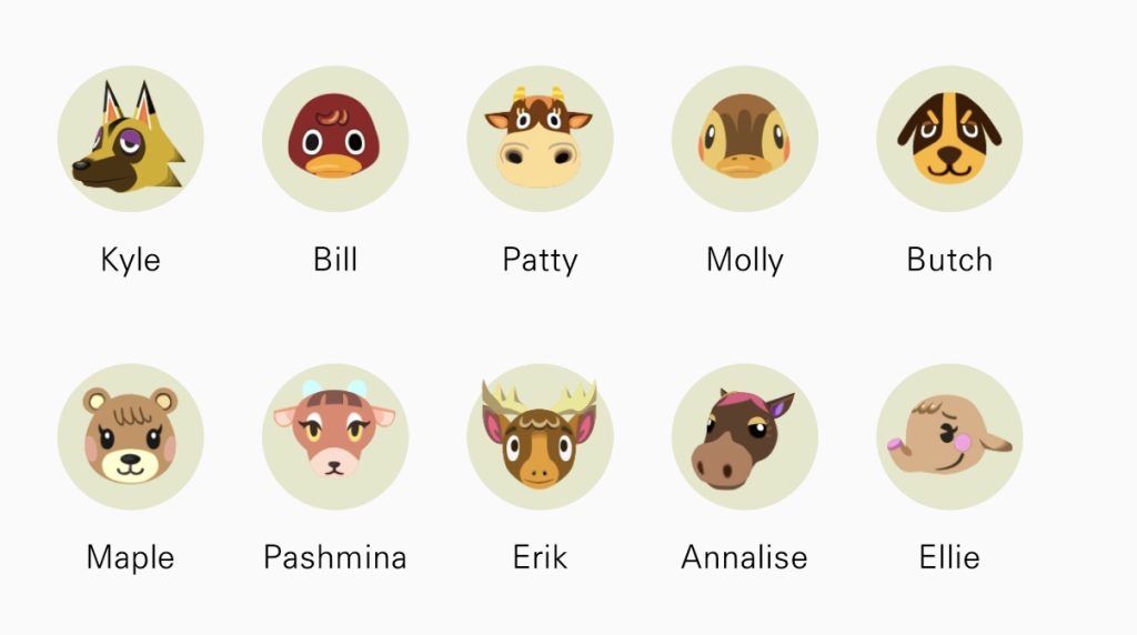Warm Neutral Island Villager Lineup