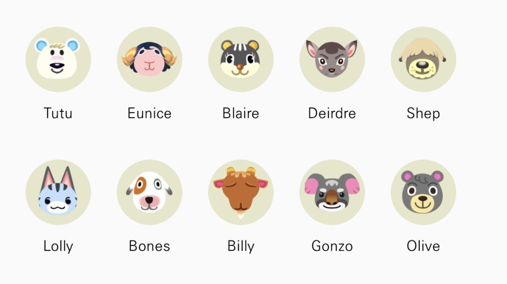 Cozycore Island Villager Lineup