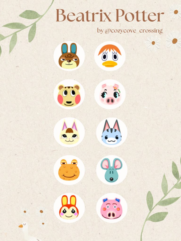 Beatrix Potter Animal Crossing Villagers